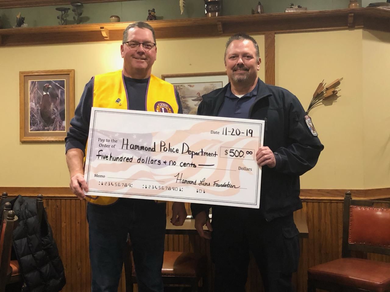 Police Department donation